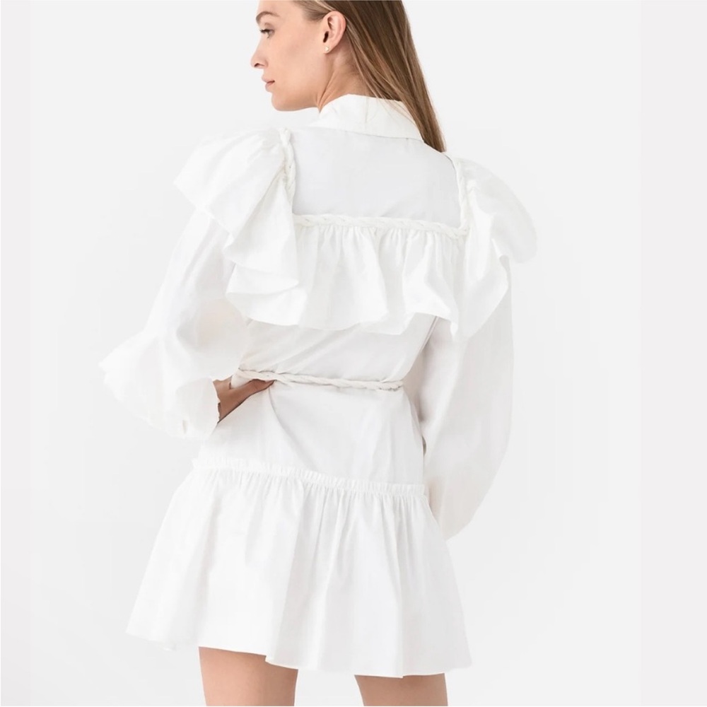 Aje Dahlia Flounce Twist Belted Mini Dress Cotton size US 8 - Picture 6 of 15